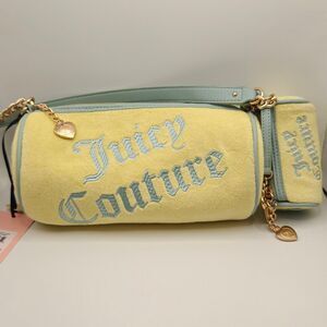 Juicy Couture Choose Juicy II Barrel Bag Set Yellow Pear/Pastel Turq New